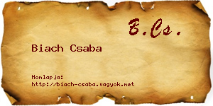 Biach Csaba névjegykártya